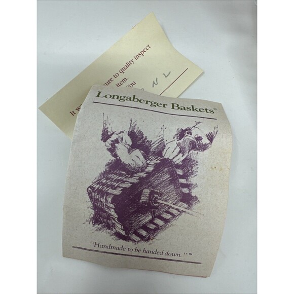 Longaberger 1994 Sweetheart Be Mine Basket, Liner, Protector Combo 18601 - Picture 4 of 12